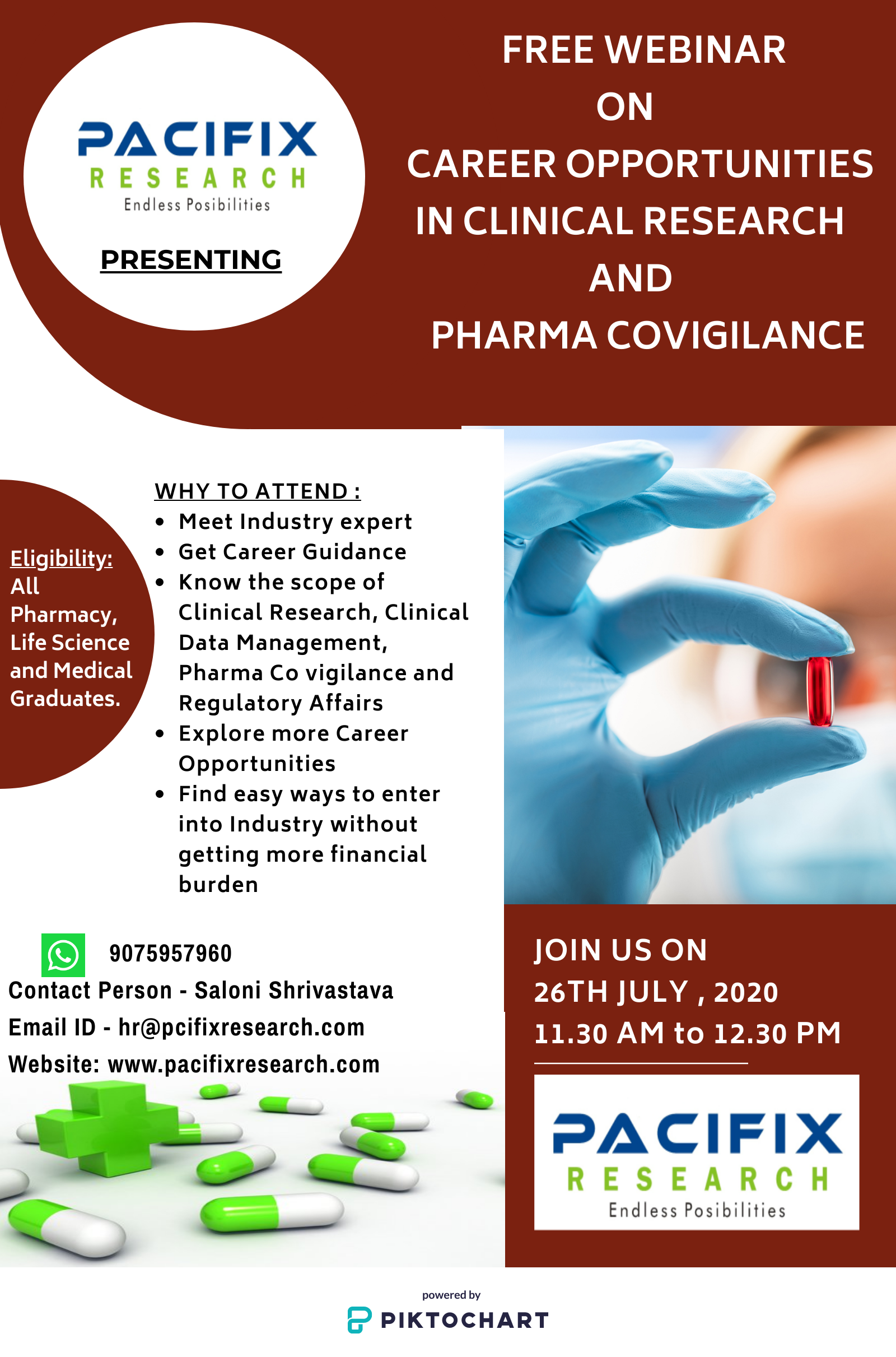 Free Webinar on Career Opportunities in Clinical Research and Pharma Covigilance, Pune, Maharashtra, India