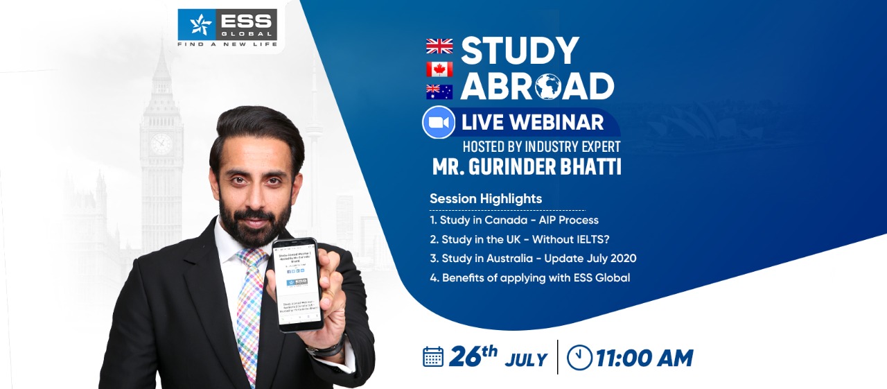 Study Abroad Live Webinar Hosted By Industry Expert Mr. Gurinder Bhatti, Chandigarh, India