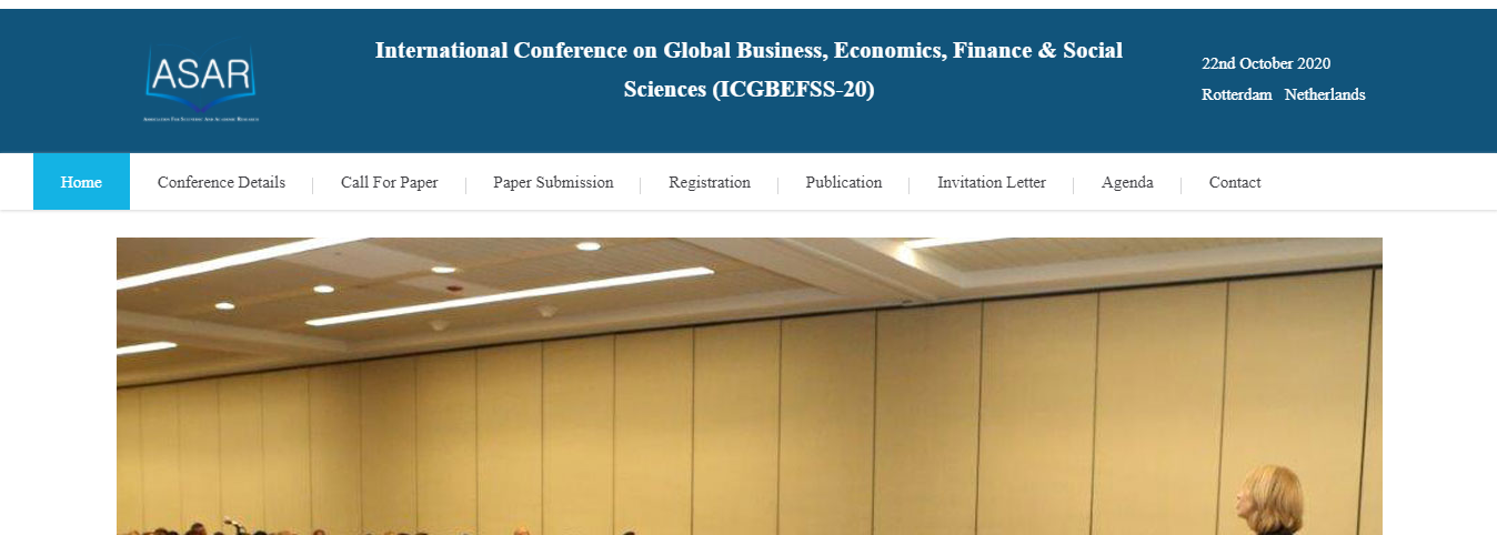 International Conference on Global Business, Economics, Finance & Social Sciences (ICGBEFSS-20), Rotterdam Netherlands, Netherlands