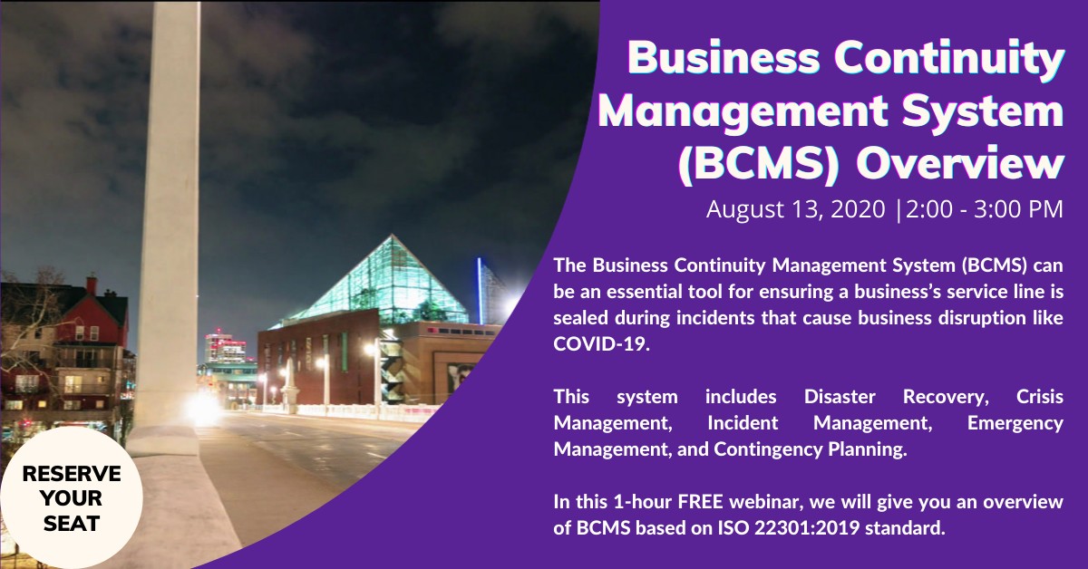 Business Continuity Management System (BCMS) Overview, Manila, National Capital Region, Philippines