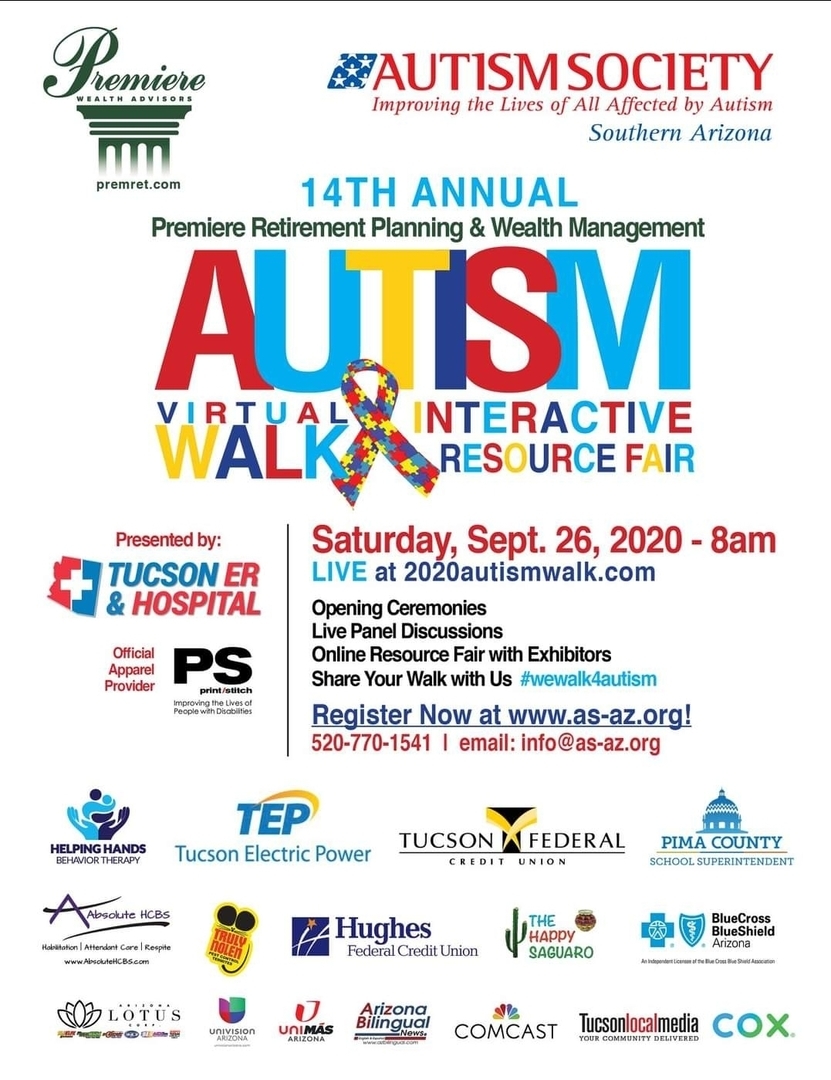 14th Annual Autism Virtual Walk and Interactive Resource Fair, Tucson, Arizona, United States
