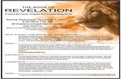 Book of Revelation Bible Study Verse by Verse 22 Chapters 9.22.20 - End Times Study - Prophesy, Helena, Georgia, United States