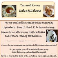 Tea and Scones with a fall theme