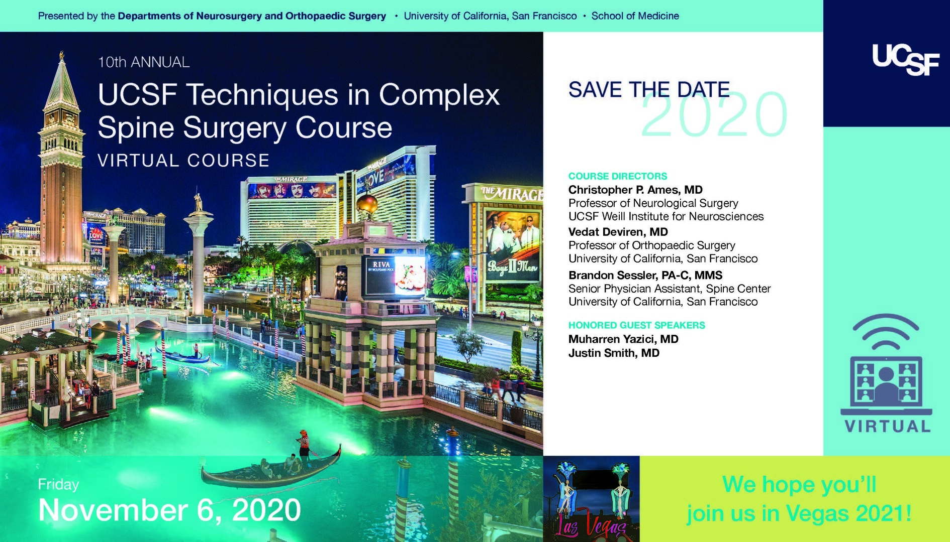 10th Annual UCSF Techniques in Complex Spine Surgery Program, Virtual, United States