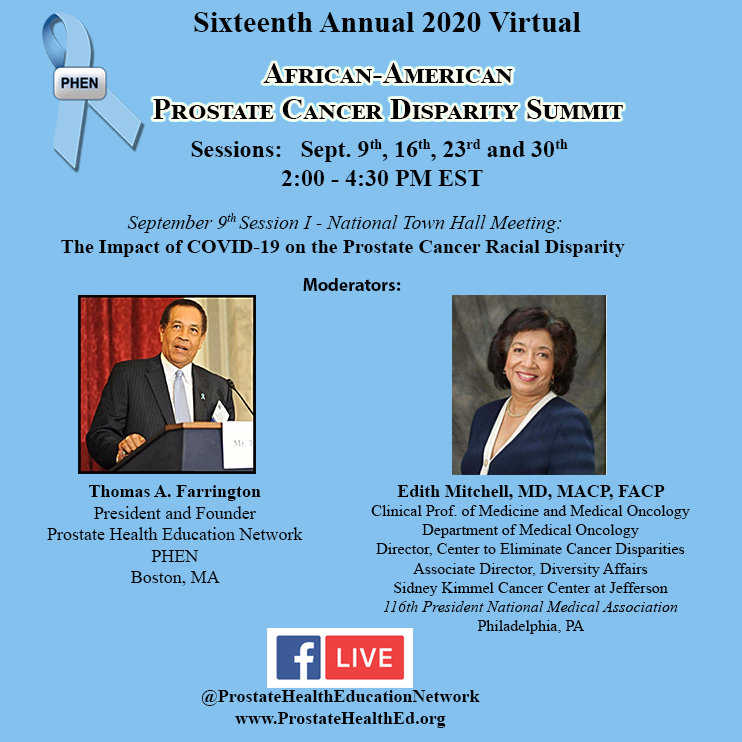 PHEN National Town Hall Meeting: COVID 19 and Prostate Cancer - 2020 Virtual Summit, Online, United States