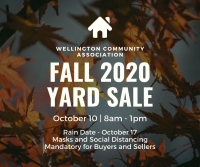 Wellington Community Fall Yard Sale - October 10, 2020!