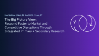 Get the Big Picture View: Respond Faster to Market and Competitive Disruptions Through Integrated Primary + Secondary Research