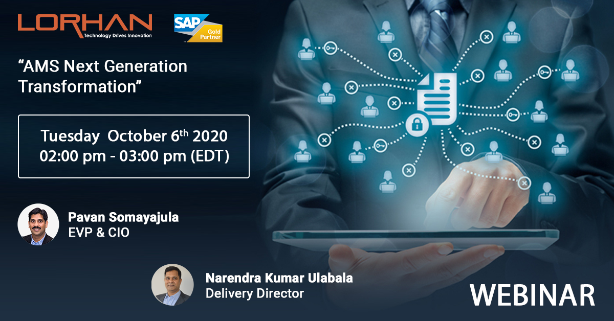 AMS Next Generation Transformation (Webinar), Middlesex, New Jersey, United States