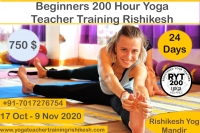 Beginners 200 Hour Yoga Teacher Training Rishikesh-RYS 200 ( 17-Oct to 9-Nov)