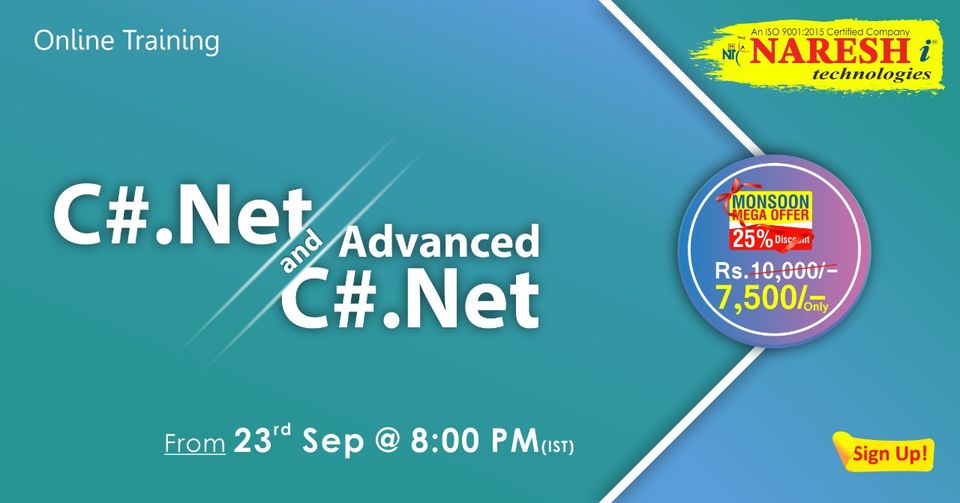 C#.Net & Advanced C#.Net Online Training Demo on 23rd September @ 8.00 PM (IST), Hyderabad, Telangana, India