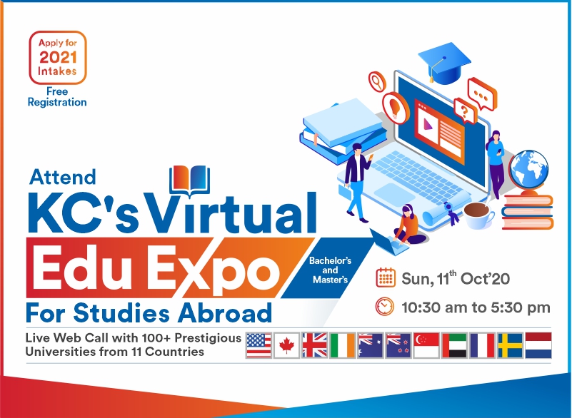 Attend KC’s Virtual Edu Expo and apply for 2021 Intakes for Bachelor’s or Master’s abroad., Namakkal, Tamil Nadu, India