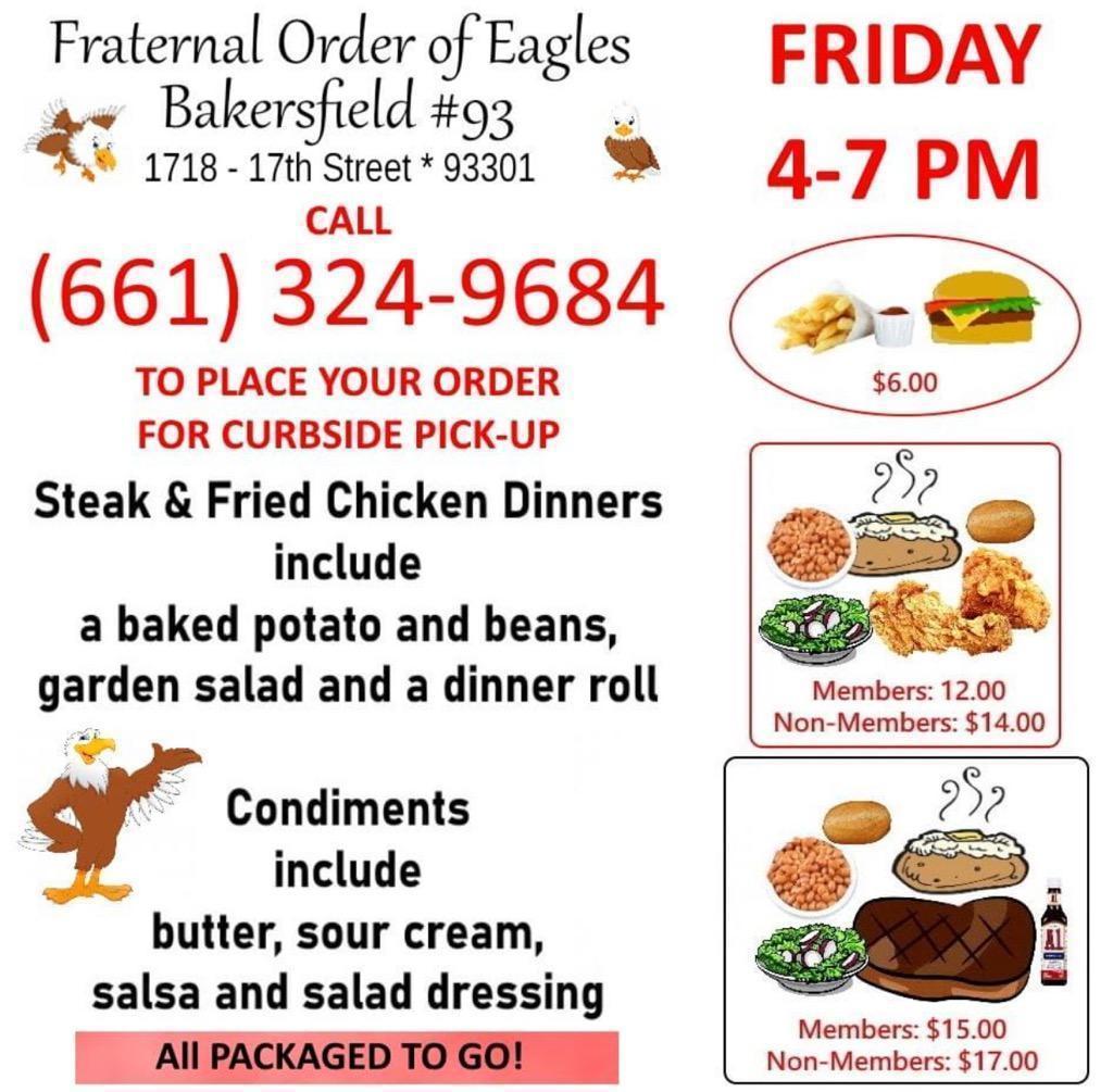 Friday Night Dinner at the Eagles, Bakersfield, California, United States