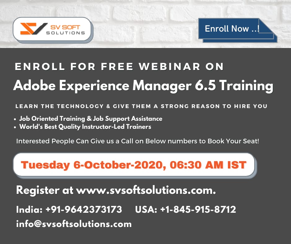 AEM 6.5 Demo by industry expert trainer for free, Houston, Texas, United States