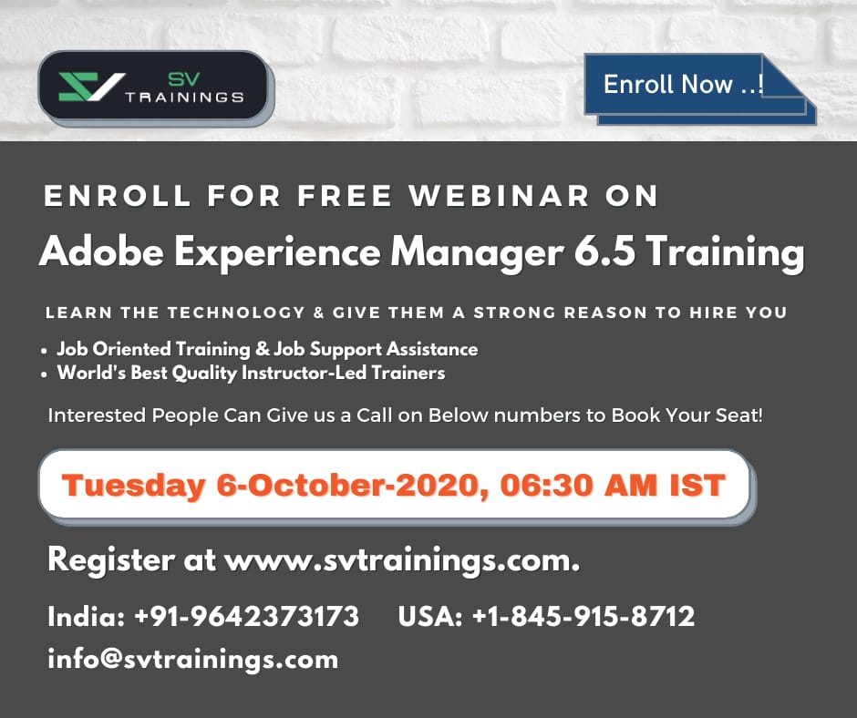 Join AEM  Demo Class for Free from SV Trainings, Houston, Texas, United States