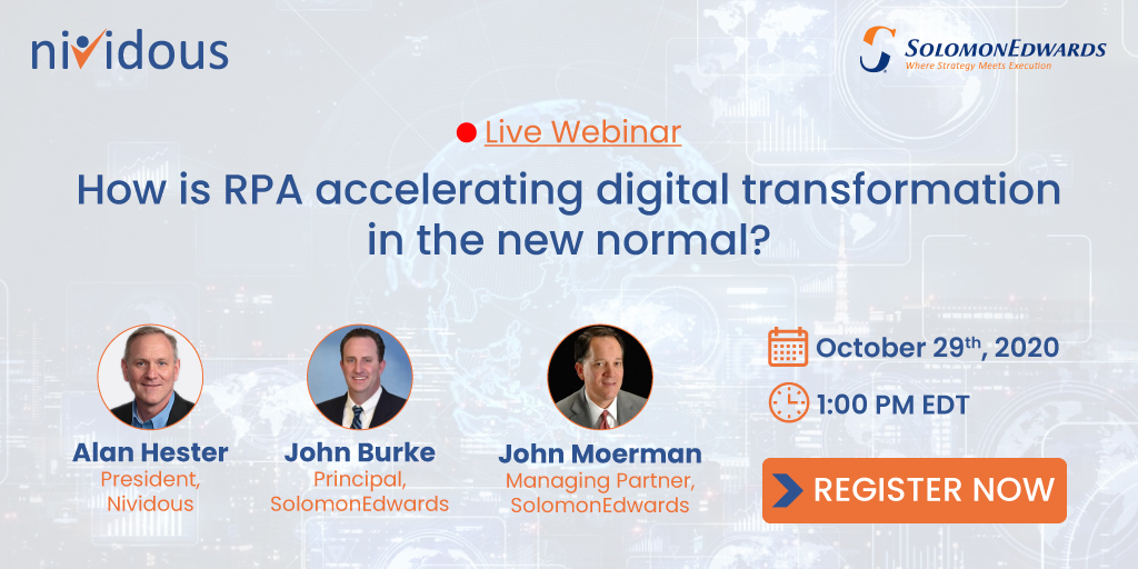 Nividous Live Webinar: How is RPA accelerating digital transformation in the new normal?, Moorestown, New Jersey, United States