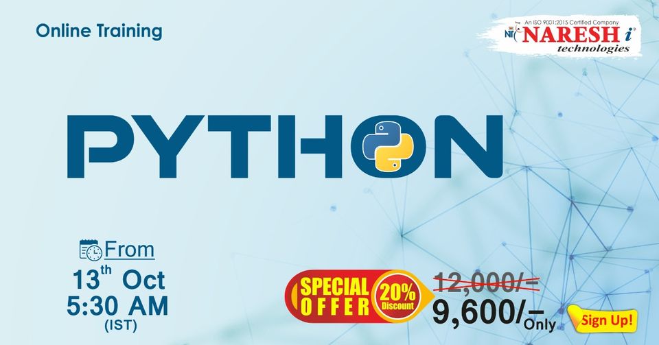 Python Online Training Demo on 13th October @ 5.30 AM (IST) By Real-Time Expert., Hyderabad, Andhra Pradesh, India