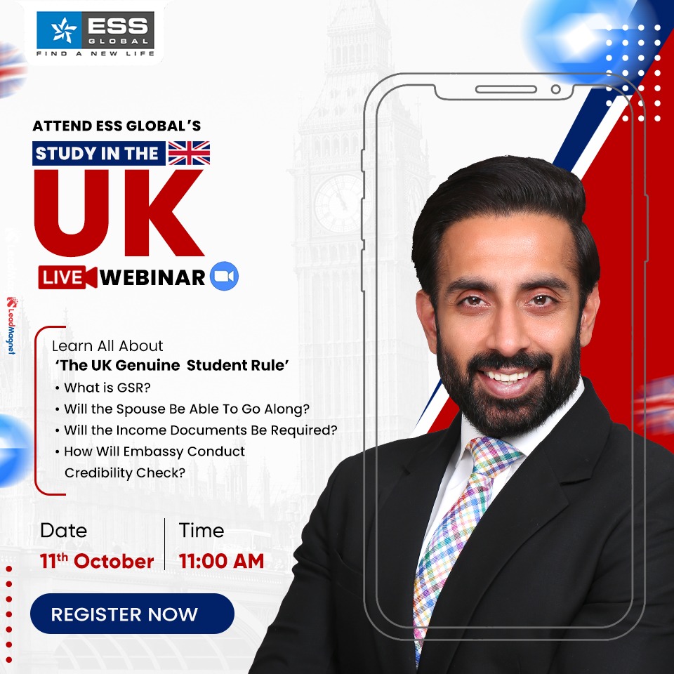 Attend ESS Global - Study In The UK Live Webinar, Chandigarh, India