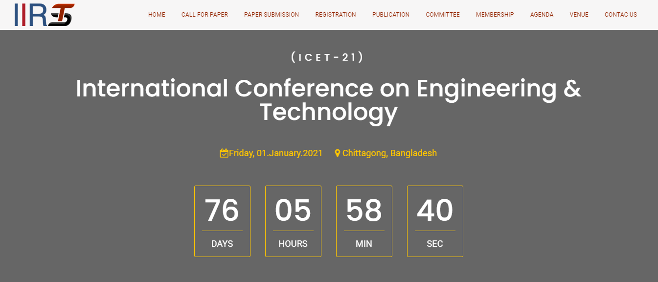 International Conference on Engineering & Technology(ICET-21), Chittagong, Bangladesh,Chittagong,Bangladesh
