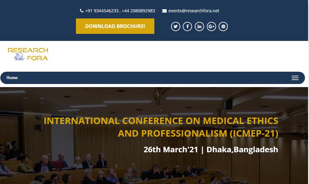 International Conference on Medical Ethics and Professionalism, Dhaka, Bangladesh,Dhaka,Bangladesh