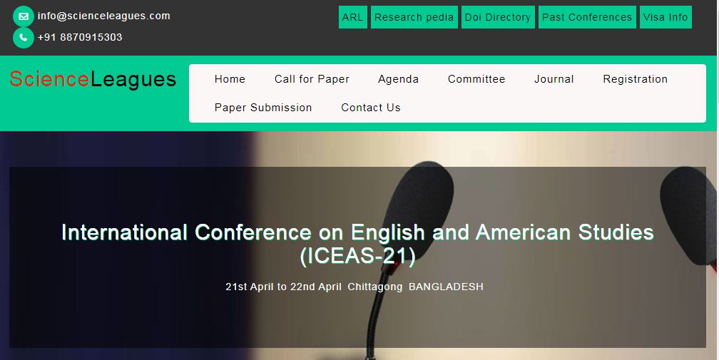 International Conference on English and American Studies, Chittagong, Bangladesh,Chittagong,Bangladesh