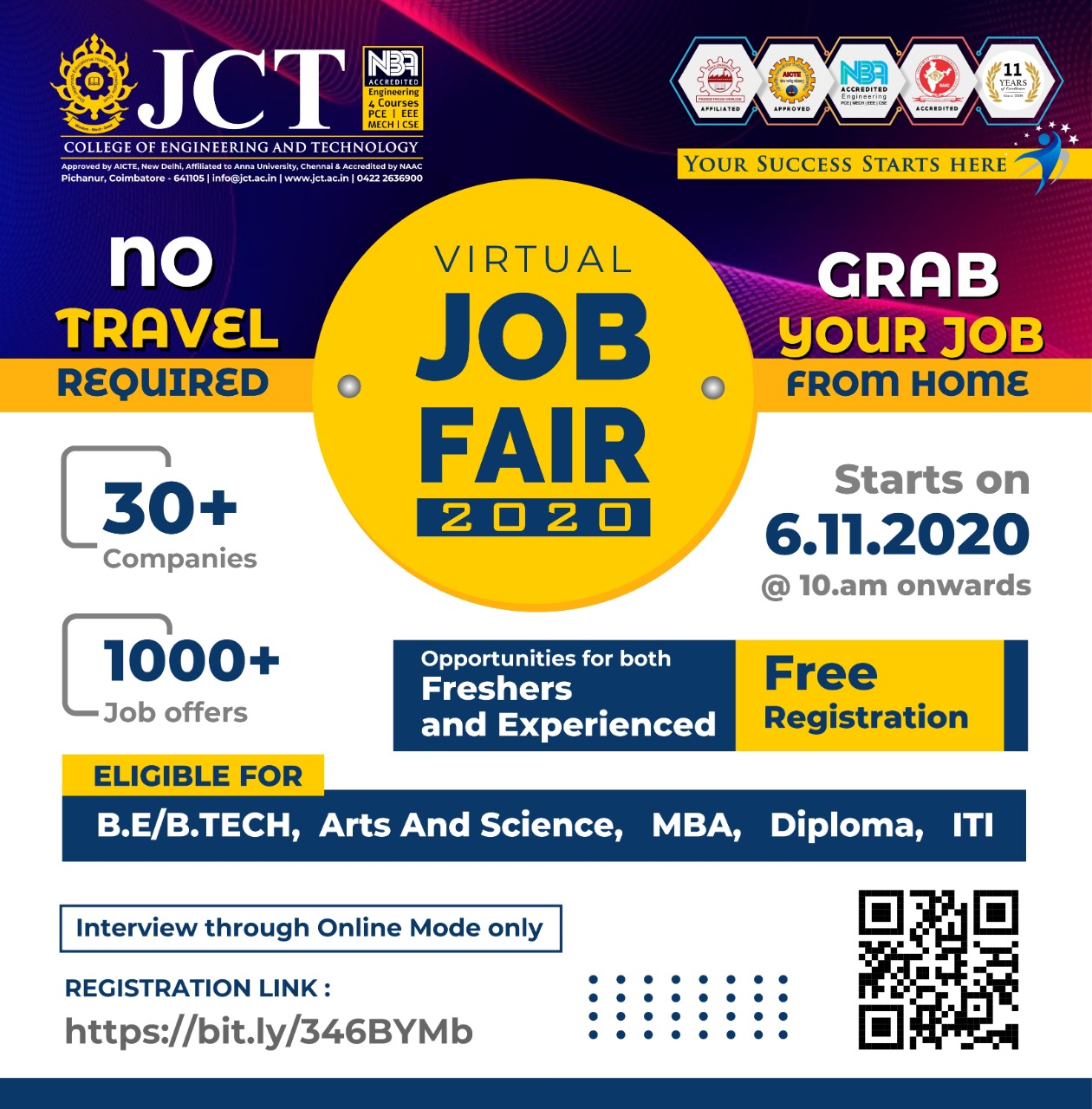 VIRTUAL JCT JOB FAIR 2020 Job Fair