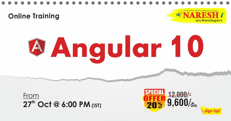 Angular 10 Online Training Demo on 27th October @ 6.00 PM (IST) By Real-Time Expert., Hyderabad, Andhra Pradesh, India