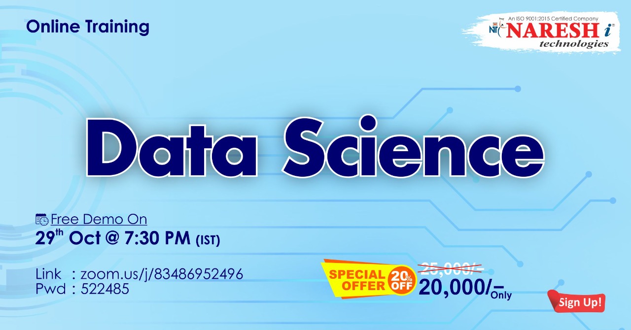 Data Science Online Training Demo on 29th October @ 7.30 PM (IST) By Real-Time Expert., Hyderabad, Andhra Pradesh, India