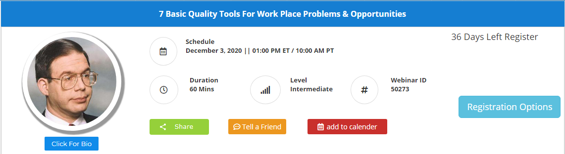 7 Basic Quality Tools For Work Place Problems & Opportunities, Leawood, Kansas, United States