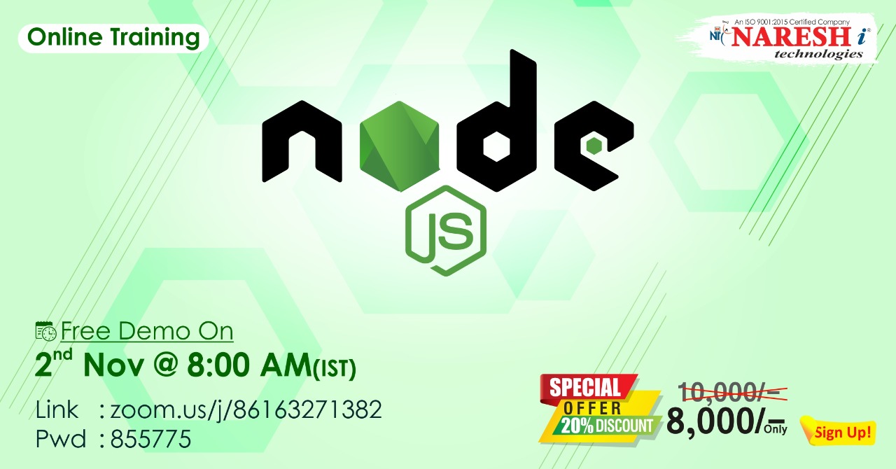 Node JS Online Training Demo on 2nd November @ 8.00 AM (IST) By Real-Time Expert., Hyderabad, Andhra Pradesh, India