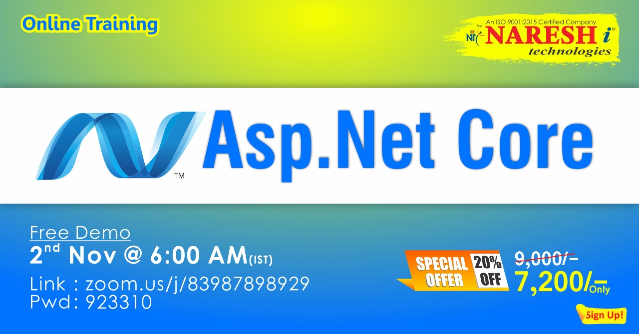 Asp.Net Core Online Training Demo on 2nd November @ 6.00 AM (IST) By Real-Time Expert., Hyderabad, Andhra Pradesh, India