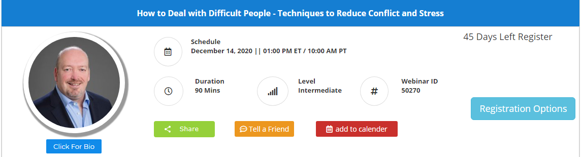 How to Deal with Difficult People - Techniques to Reduce Conflict and Stress, Leawood, Kansas, United States
