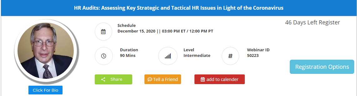 HR Audits: Assessing Key Strategic and Tactical HR Issues in Light of the Coronavirus, Leawood, Colorado, United States