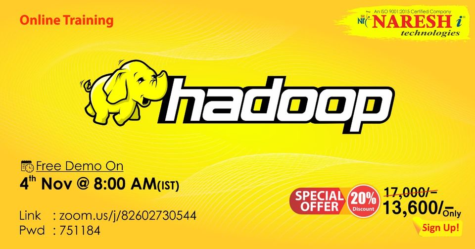 Hadoop Online Training Demo on 4th November @ 08.00 AM (IST) By Real-Time Expert., Hyderabad, Andhra Pradesh, India