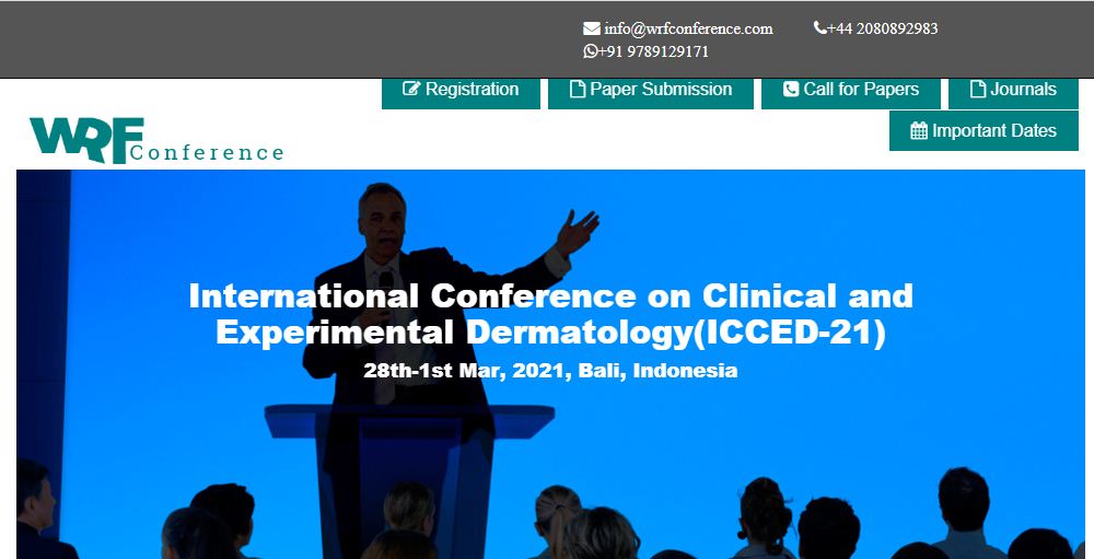 International Conference on Clinical and Experimental Dermatology(ICCED-21), Bali, Indonesia,Bali,Indonesia