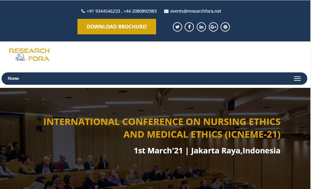 International Conference on Nursing Ethics and Medical Ethics, Jakarta Raya,Indonesia.,Jakarta,Indonesia