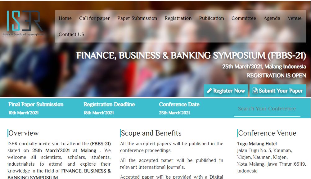 FINANCE, BUSINESS & BANKING SYMPOSIUM (FBBS-21), Malang Indonesia, Indonesia