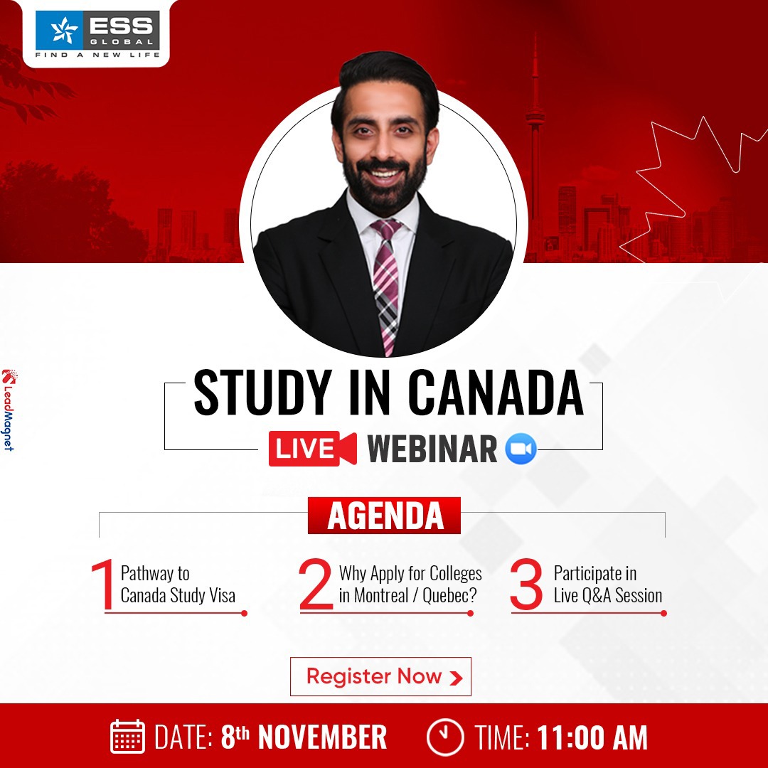 Study In Canada' Live Webinar on zoom, hosted by Mr. Gurinder Bhatti, Chandigarh, India