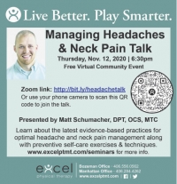 Managing Headaches and Neck Pain Community Zoom Talk