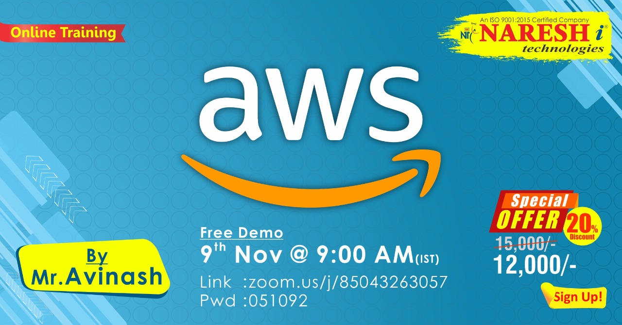 AWS Online Training Demo on 9th November @ 09.00 AM (IST) By Mr. Avinash, Hyderabad, Andhra Pradesh, India