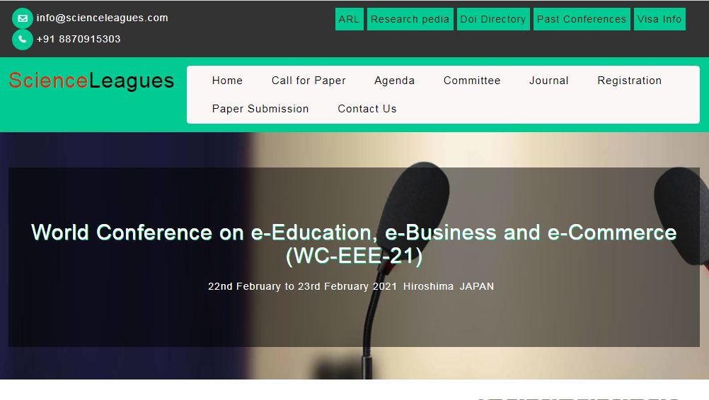 World Conference on e-Education, e-Business and e-Commerce, Hiroshima JAPAN, Japan