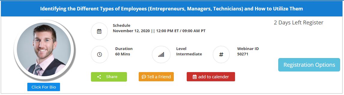Identifying the Different Types of Employees (Entrepreneurs, Managers, Technicians) and How to Utilize Them, Leavenworth, Kansas, United States