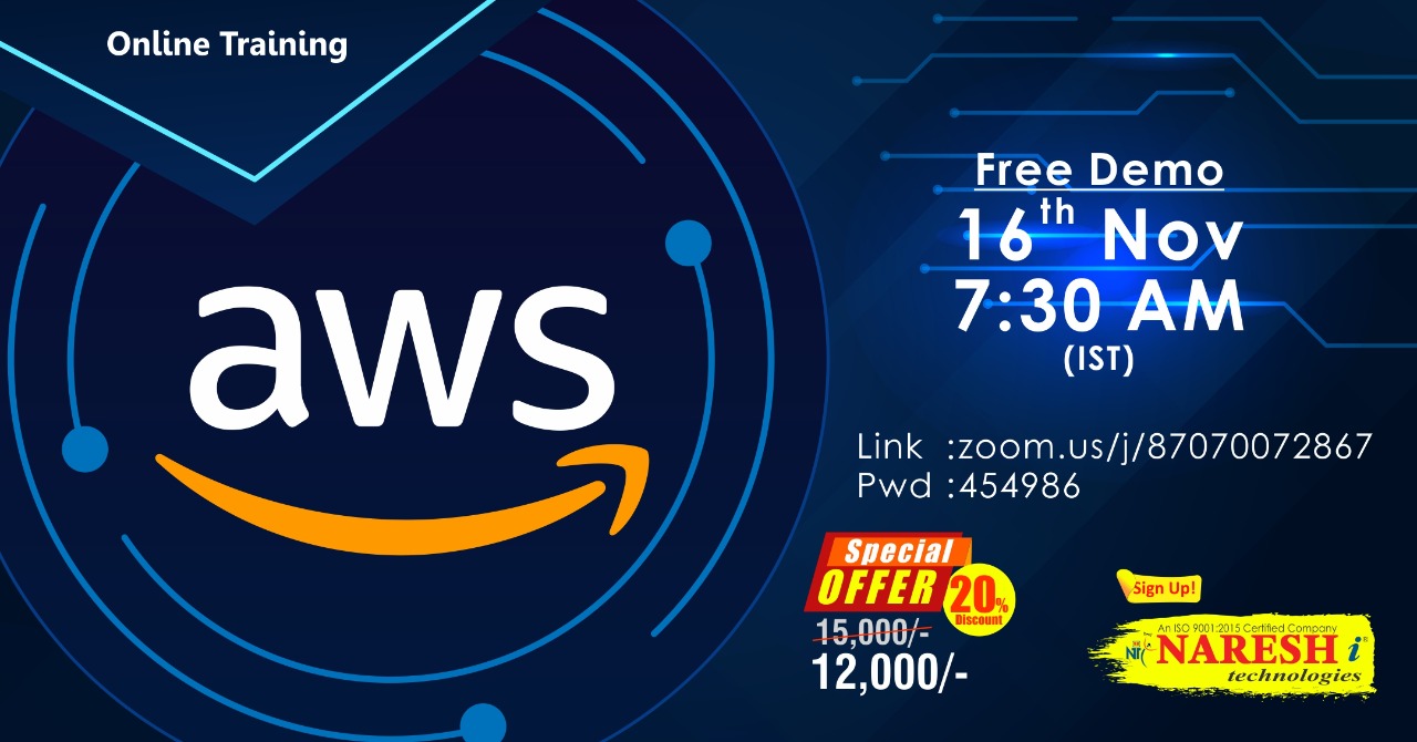 AWS Online Training Demo on 16th November @ 7.30 AM (IST) By Real-time Expert, Hyderabad, Andhra Pradesh, India