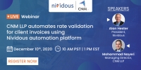 Nividous Live Webinar: CNM LLP automates rate validation for client invoices using Nividous automation platform