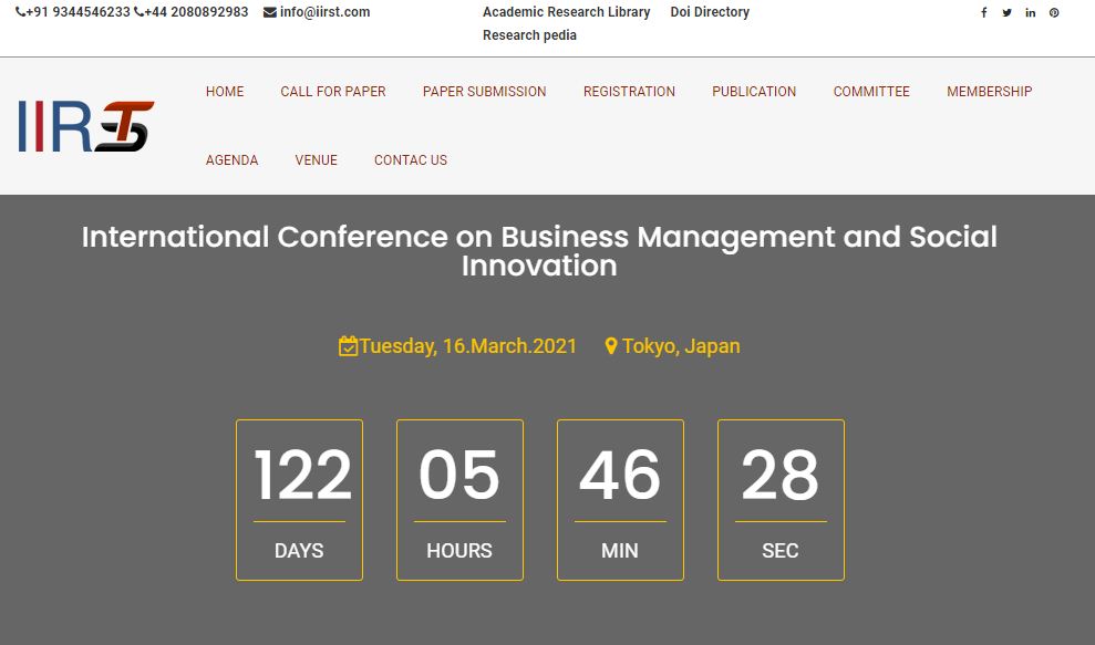 International Conference on Business Management and Social Innovation, Tokyo, Japan, Japan