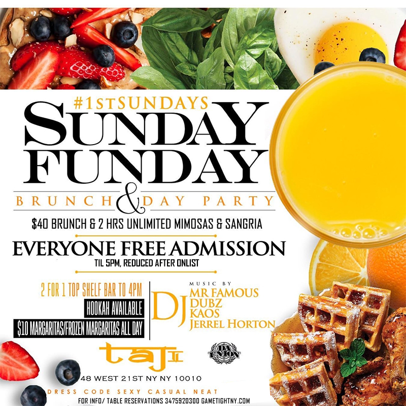 Taj Lounge NYC Hip Hop vs. Reggae® Sunday Funday Brunch & Day Party 2020, New York, United States