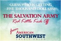 Salvation Army Donation: $5,000 Red Kettle Kickoff