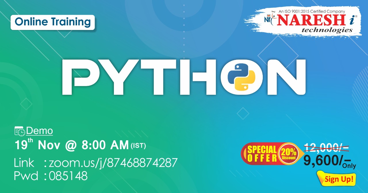 Python Online Training Demo on 19th November @ 8.00 AM (IST) By Real-Time Expert., Hyderabad, Andhra Pradesh, India