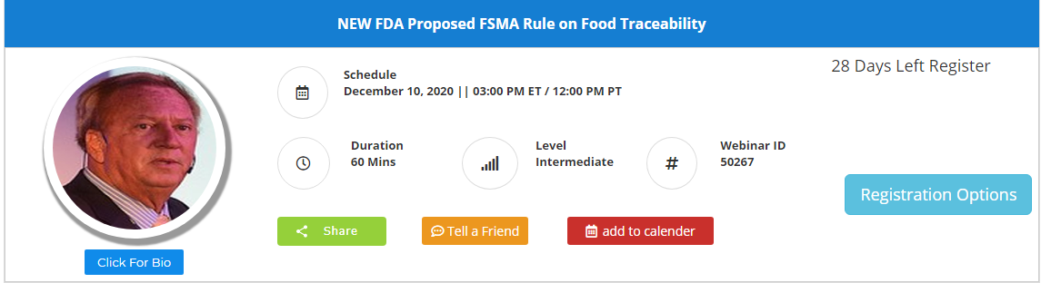 NEW FDA Proposed FSMA Rule on Food Traceability, Leawood, Kansas, United States