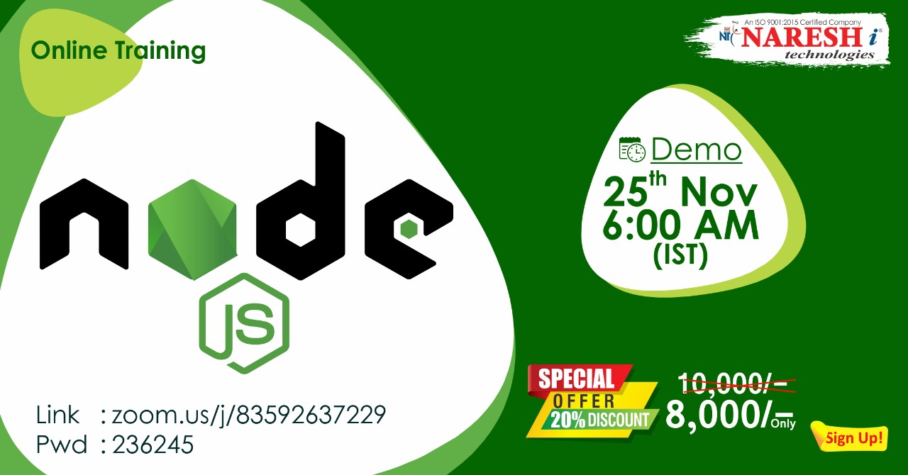 Node JS Online Training Demo on 25th November @ 6.00 AM (IST) By Real-time Expert., Hyderabad, Andhra Pradesh, India