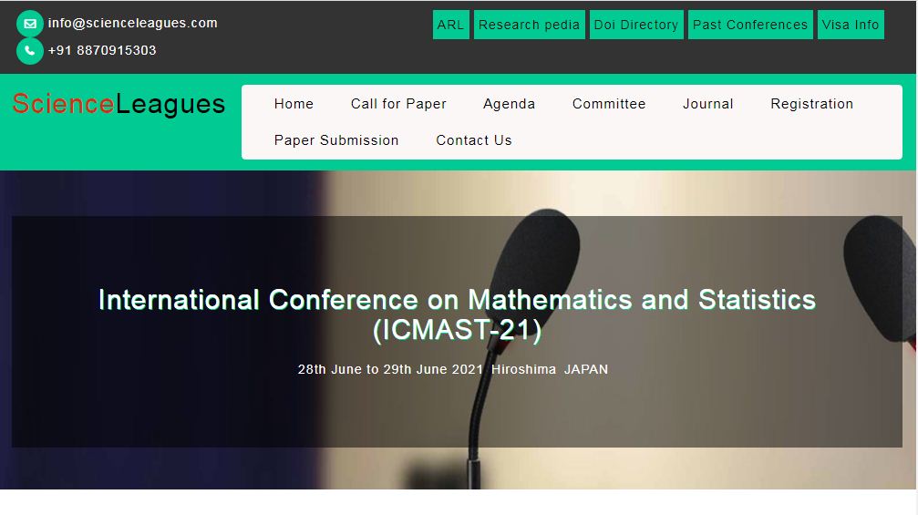 International Conference on Mathematics and Statistics, Hiroshima JAPAN, Japan